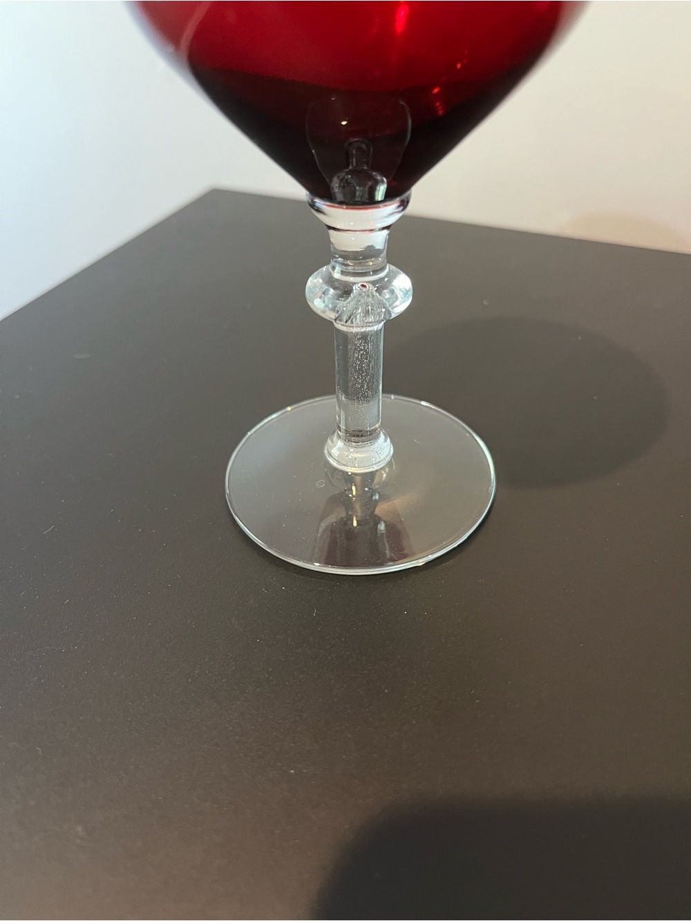 Mid-Century Cordial Cocktail Glass, Ruby Red - Picture 4 of 5
